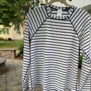 Kona Sol Swim Top Navy-and-White Striped Size XL